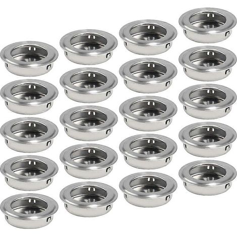 Lot de 20 poignées de porte circulaires invisibles en acier inoxydable pour placard (1/4)