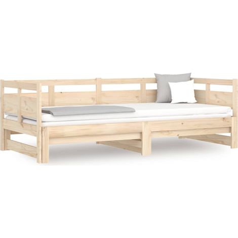 Maison Exclusive - Tagesbett Ausziehbar Massivholz Kiefer 2x(90x1