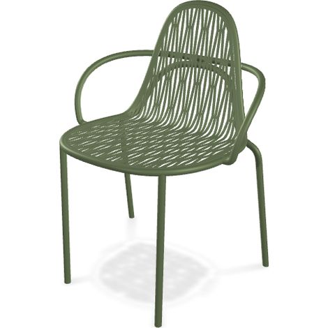 Chaise de jardin, Lot de deux fauteuils indoor / outdoor Malvasia Vert en Metal, Scab design (1/4)