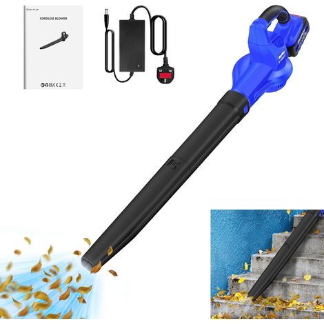 Broyeur de soufflage et d'aspiration de feuilles sans fil, outil électrique à double usage de soufflage et d'aspiration de jardin de 300 watts, équipé d'une batterie de 4,0 heures et d'un chargeur rap (1/5)