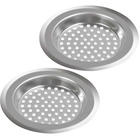 Filtre d'évier - 2 pièces, filtre d'évier de cuisine, filtre d'évier en acier inoxydable, filtre d'évier de salle de bain, grille d'évier de cuisine pour isoler les scories et empêcher les débris obst (1/5)