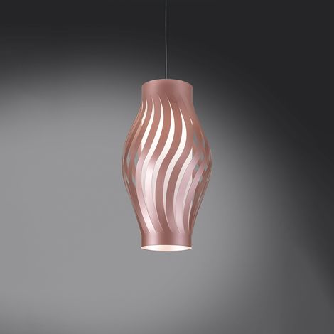 Sospensione Moderna Helios Polilux ® Pink Metal 1 Luce E27 H32Cm
