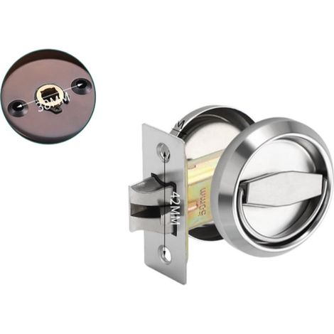Serrure encastrée à anneau double face – Acier inoxydable 304, anneau rotatif caché 360 degrés, pour portes 35-55mm (1/5)