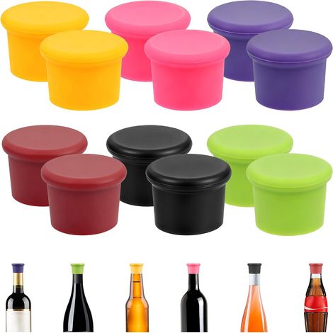 12 Bouchon, Silicone, Réutilisable, Étanche, Personnalisable, Vin, Champagne, Bière (1/5)