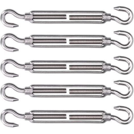 [JAMAIS UTILISÉ]Quincaillerie de voile d'ombrage, crochet et crochet Antirouille Tendeur à effet élastique réglable pour ajuster la tension pour la fixation(M4) (1/4)