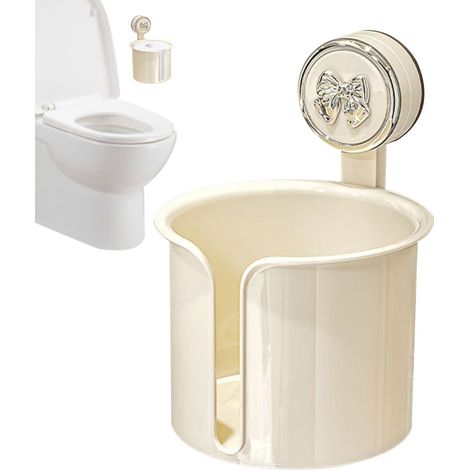 CCYKXAPorte-papier toilette - Ventouses Montage mural - Boîte de rangement pour papier roulant - Pour cuisine, salle de bain, hôtel, 13,5 x 18,5 cm (1/5)