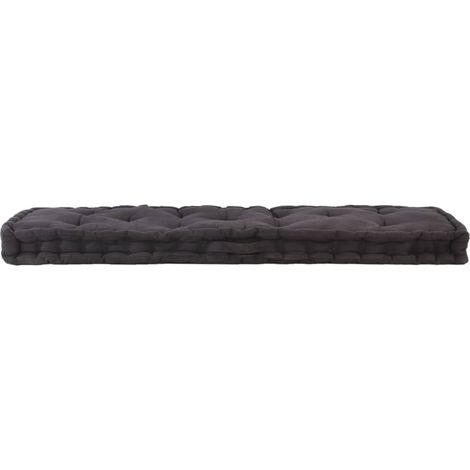 Coussin d'extérieur,Coussin de plancher de palette Coton 120x40x7 cm Noir CFW445606 (1/5)