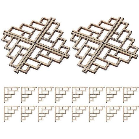 Kit de 24 appliques d'angle en bois beige pour la décoration de maison de poupée (1/5)