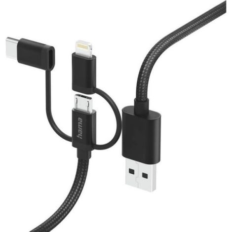 Câble USB multiple - Hama - 00201536 - 1,5 m - USB 2.0 - Noir