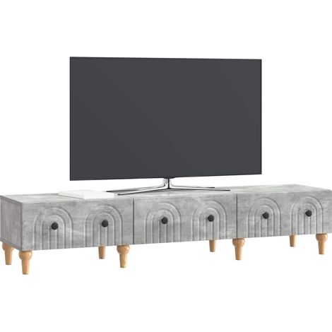 Maison Exclusive - Meuble TV Gris béton 147 x 34,5 x 30 cm Bois d'ingénierie