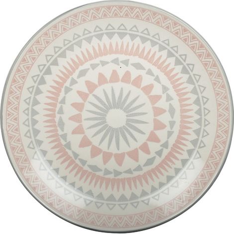 Assiette Plate Ronde en Céramique à Motif Rose 28 cm pour Repas et Décoration de Table - PANGIVO (1/3)