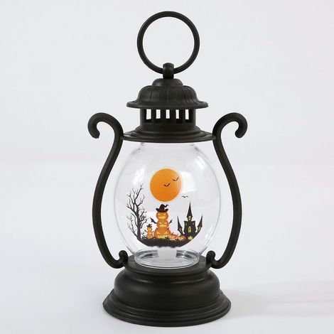 Lanternes décoratives d'Halloween : lanternes citrouilles, bougies LED, bougies scintillantes sans flamme, décorations de jardin d'Halloween (1/5)