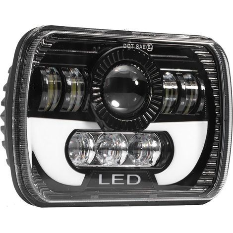 Universeller 5x7-Zoll-Scheinwerfer, 90-W-LED (quadratisch), Fern-/Abblendlicht, wasserdicht