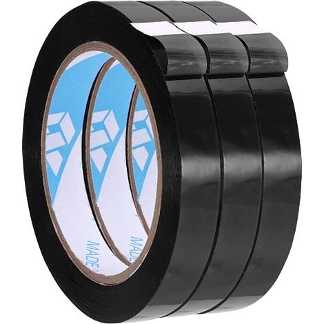 3 Rolls of Sealing Tape 9/16" x 98.4 Yards Black (1/5)