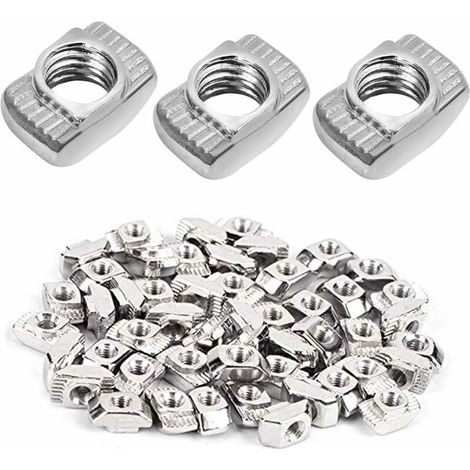 T Écrous Fente Bloc Coulissant Modèle Fente 150 Pièces Série M3/ M4/ M5 Rainure Kit Écrou de Fixation Tête Marteau pour Profil en Aluminium, (1/5)