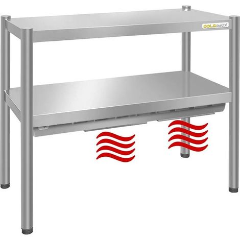 Passe-plat inox chauffant 800x350 mm - Hauteur 700 mm PREMIUM - GOLDINOX (1/4)