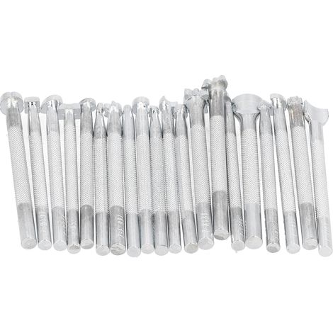 Lot de 20 poinçons pour cuir, outils de gravure et de gaufrage, moules pour la maroquinerie (1/5)