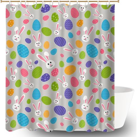 Ensemble rideau de douche polyester avec anneaux 180x180 esthétique rideau séchage rapide pour une déco moderne (1/5)