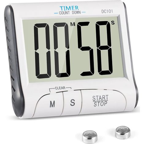 minuteur De Cuisine, Minuterie De Cuisine Electronique Magntique Digital 24h Minuteur Numrique Avec Alarme Sonore Lcd Cran Compte Rebours Support (1/5)