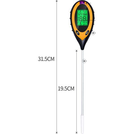 LCD-Bodenmessgerät mit automatischer Abschaltfunktion, empfindlicher Sonde, Bodenfeuchtemesser, pH-Wert-, Temperatur- und Lichtmesser (1/5)