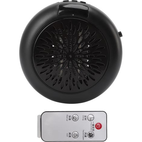 Mini radiateur électrique noir à chauffage rapide et utilisation simple. Chauffage soufflant de table, prise UE, 110-240 V, 900 W. (1/5)