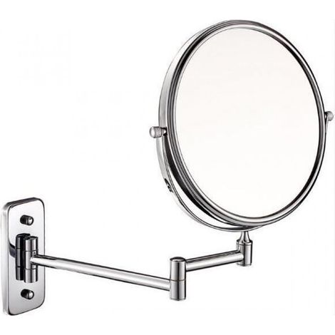 Miroir De Maquillage Mural - 6 Pouces - Grossissement 3X - Pivotant 360° - LED - Gris (1/5)