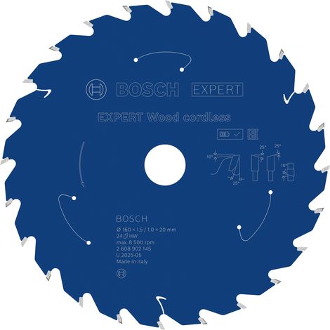 Bosch EXPERT Wood cordless Circular Saw Blade 160 x 1.5/1 x 20 mm T24 2608902145 (1/5)