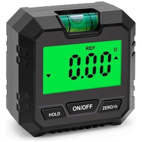 Niveau et angle électronique numérique avec écran LCD, niveau à bulle et base magnétique, outil de mesure d'angle d'inclinomètre numérique pour le travail du bois, la construction (1/4)