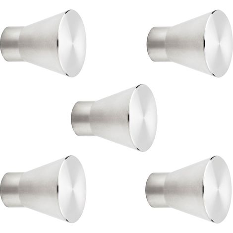5 Stück Möbelknöpfe ESHER Ø 30 mm Höhe 32 mm Edelstahl gebürstet Schubladengriff Knopfgriffe