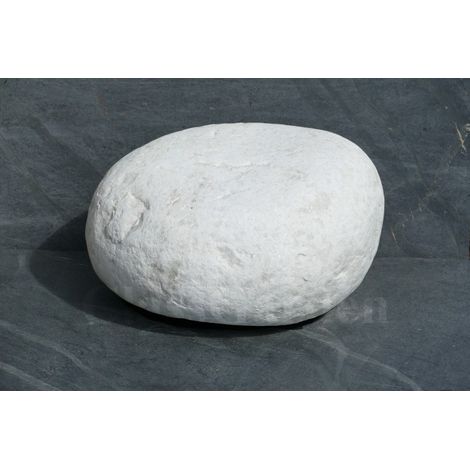 Classgarden – Galet décoratif blanc brillant 350-500 mm – Poids 30-50 kg – Effet pailleté pour décoration jardin – Pack de 1 galet (1/4)