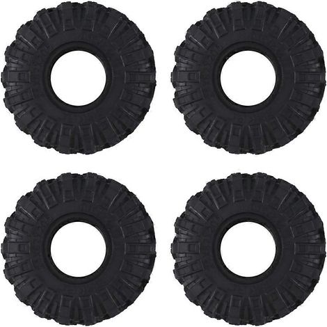 4 pneus de 62 mm (1 pouce) pour roues, en caoutchouc souple tout-terrain, pour voitures RC Crawler 1/24 Axial SCX24 Gladiator Bronco. (1/4)