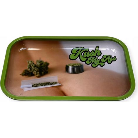 SPENCER'S Kush My Ass Metalltablett für trockene Kräuter (1/2)