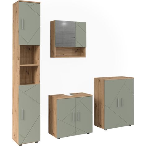Badmöbel-Set Irma, Salbeigrün, 4 Teile, Vicco