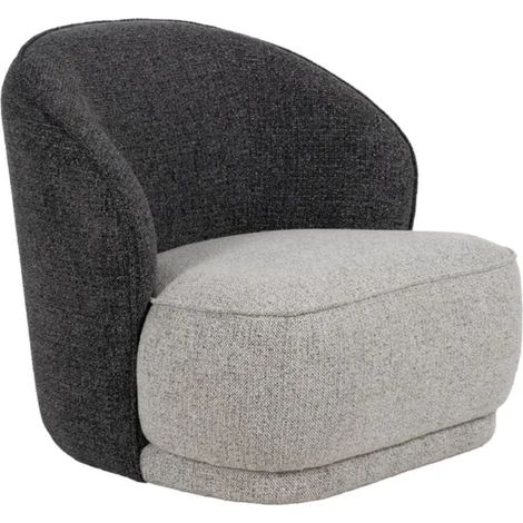 Fauteuil cosy bicolore polyester bois pin SYLVESTRA (1/5)