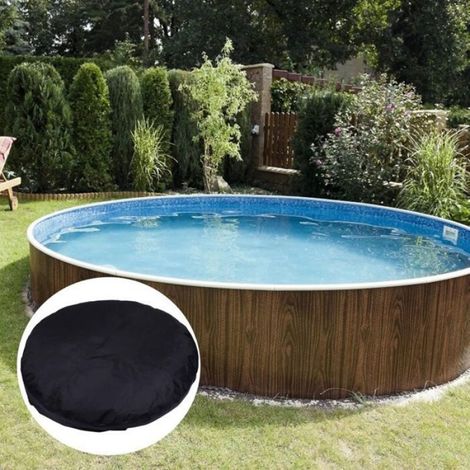 Couverture de Piscine Ronde Solaire, Housse de Protection Spas 190T, Noir 200×30 cm (1/5)