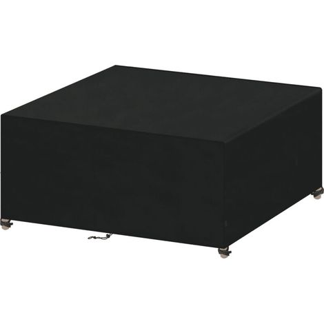 Housse Salon de Jardin 150x130x90cm 210D Oxford Noir Housse Table de Jardin Rectangulaire housse protection salon jardin Extérieur Imperméable Coupe-Vent Anti-UV Résistant Au Froid (1/5)