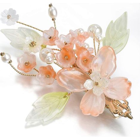 Pinces à cheveux en perles, pinces à cheveux en résine acrylique, barrettes mignonnes faites main, épingles à cheveux géométriques creuses, élégantes épingles à cheveux en métal doré, accessoires pour (1/5)