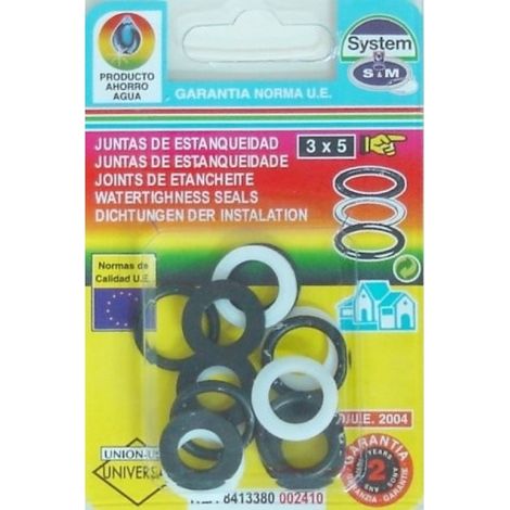 Junta fontan 1/2´ surtido s&m 15 pz