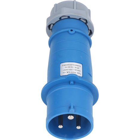 Industriesteckdose IP44, Luftfahrtstecker mit wasserdichten Messingkontakten, 2P+E, 32 A AC, 220–240 V (1/5)