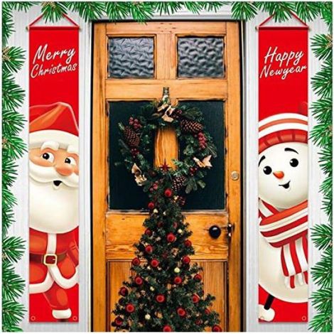 Bannière Noël - 180 cm x 30 cm - Pour Porche Porte Entrée Extérieur Intérieur - 1 Pièce (1/5)