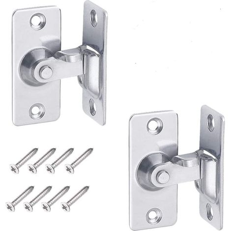 2 jeux de verrous de porte à angle droit à 90 degrés, verrous de porte coulissante, pêne antivol en acier inoxydable 304, moraillon de verrouillage de porte coulissante (1/5)