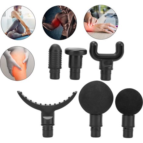 6-teiliger 19-mm-Massageaufsatz für Muskelmassagepistolen, Ersatzzubehör