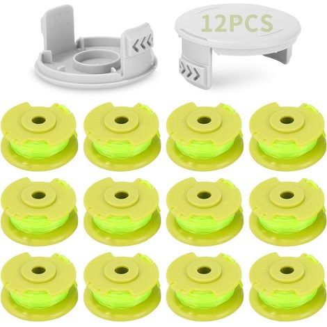 Confezione da 12 bobine di filo di ricambio per decespugliatore Ryobi One+ (12 bobine di filo, 2 coperture) (1/5)