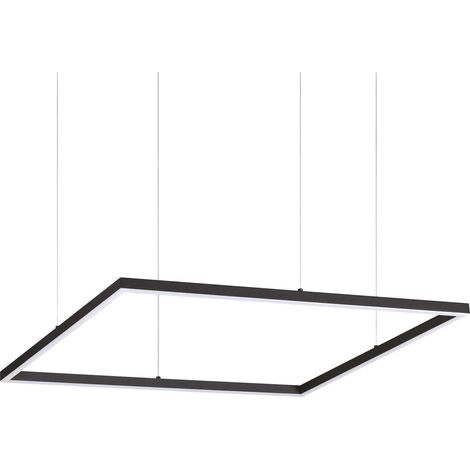 Sospensione Moderna Square Oracle Alluminio-Plastiche Nero Led 41W 3000K D70Cm