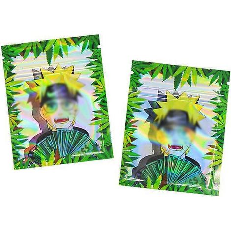 Sachet de conservation alimentaire réutilisable 7 x 9 cm en film polyester à motif feuille, auto-scellant, étanche, transparent, imprimé, 8 à 100 pièces (1/5)