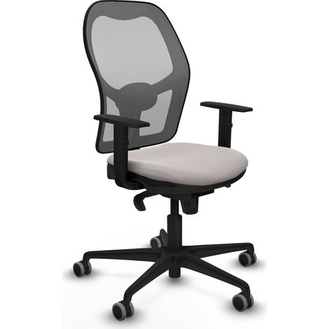 Jorquera sincro malla gris similpiel blanco brazos 1D base nailon ruedas 65mm engomada (1/5)