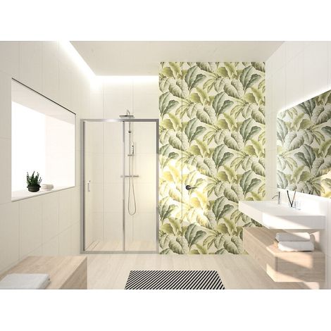 Paroi de douche coulissante H195 cm extensible de 114 à 120 cm verre transparent - Novellini