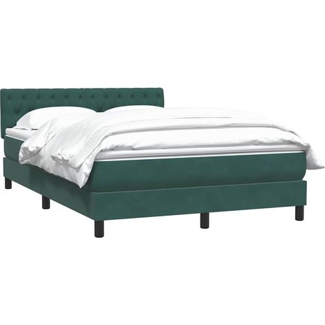 vidaXL Giroletto a Molle con Materasso Verde Scuro 160x220 cm Velluto (1/5)