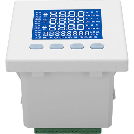 Voltmètre-ampèremètre triphasé multifonctionnel à mesure efficace vraie (True RMS) 220 V CA