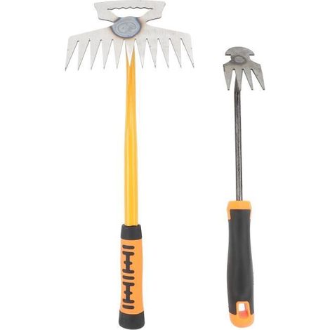 VGEBY Râteau de désherbage de jardin Outil de Désherbage Petit Râteau de Jardin 4 Dents 11 Dents Poignée en piscine controle (1/4)